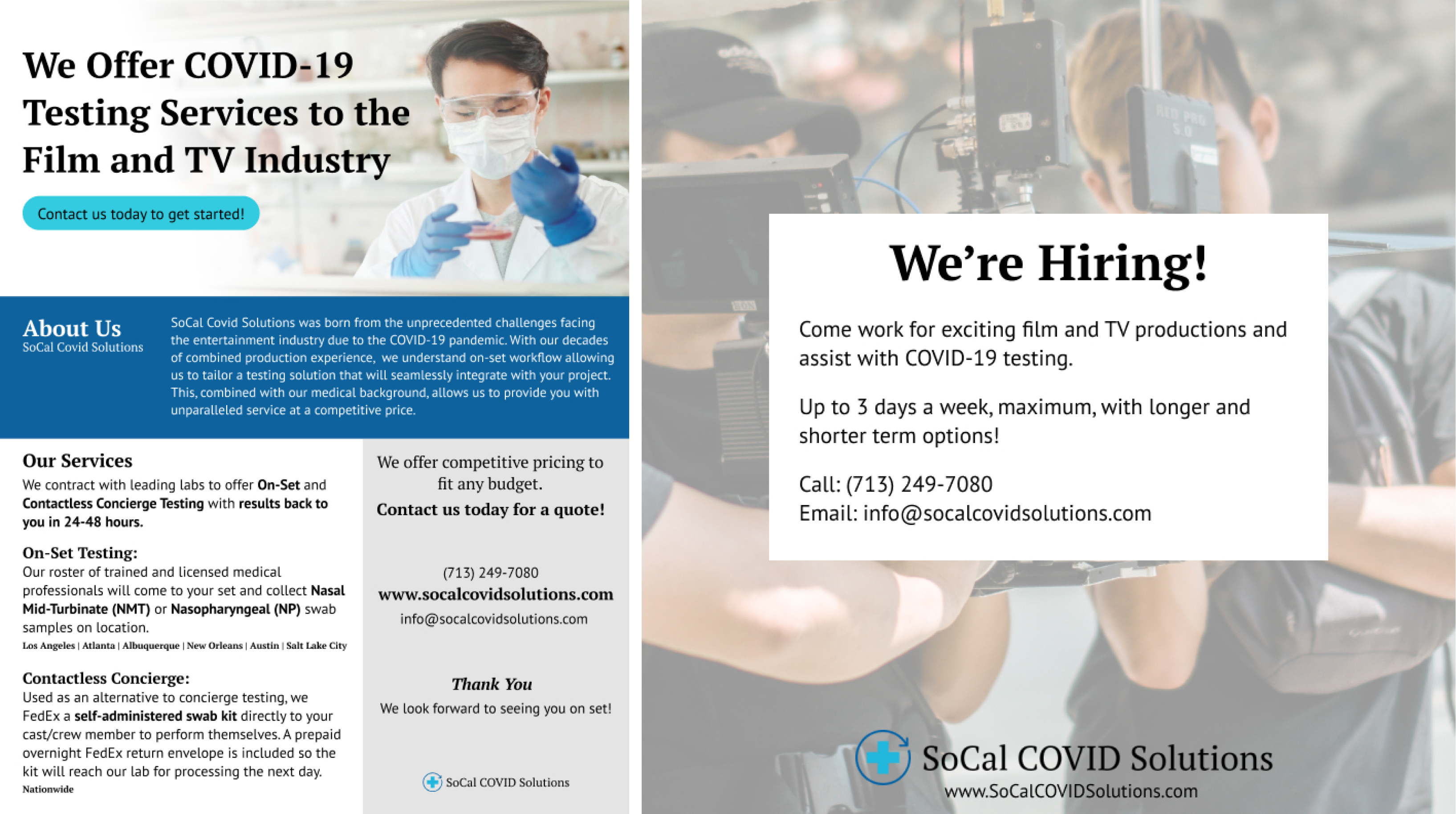 images of two different work examples for SoCal COVID Solutions.